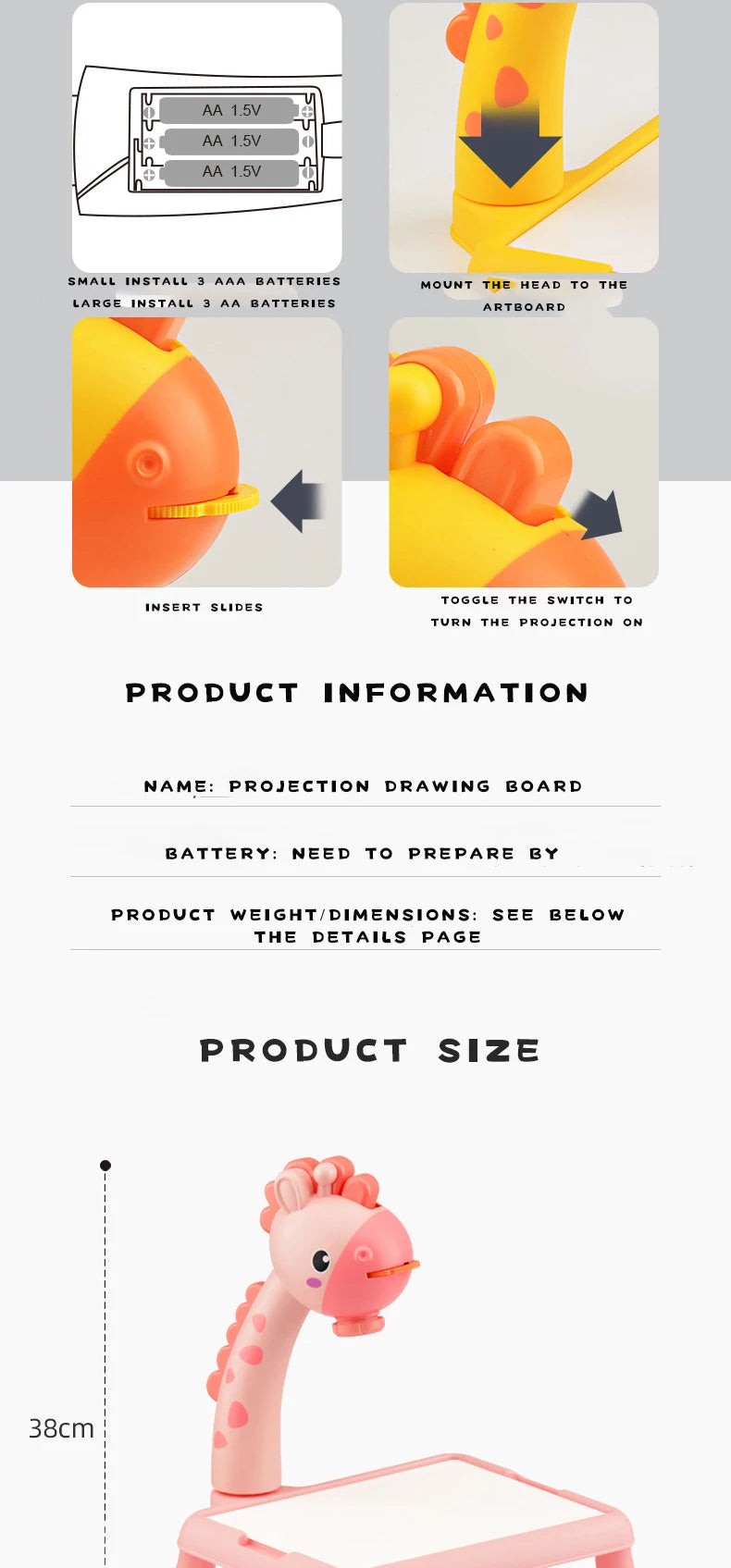 Kids LED Drawing Projector Table – Educational Painting & Art Learning Toy