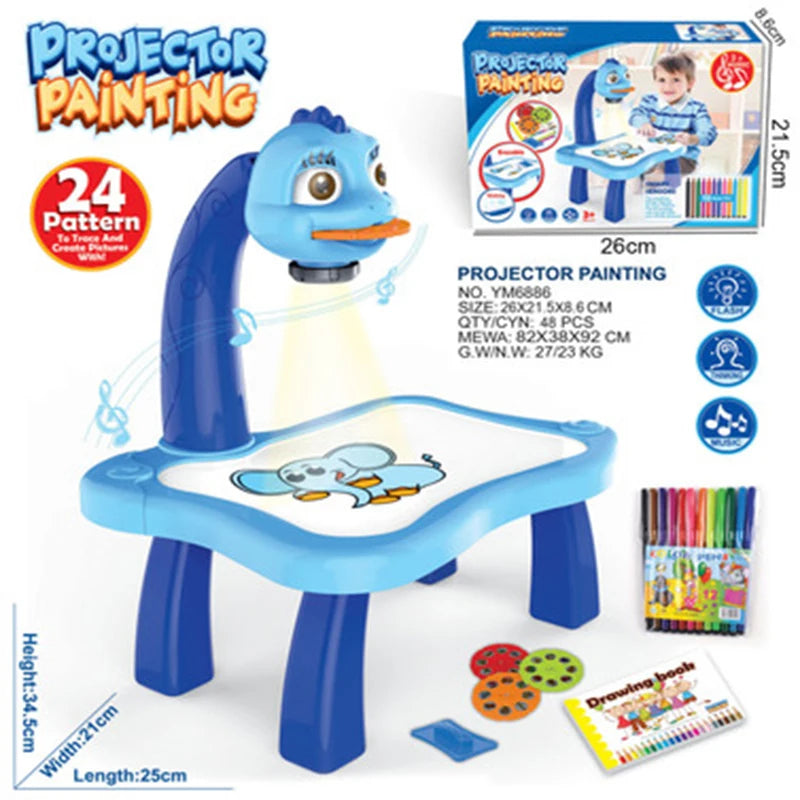 Kids LED Drawing Projector Table – Educational Painting & Art Learning Toy