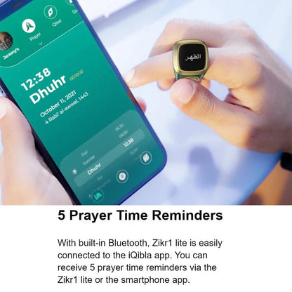 Smart Tasbih Ring | Digital Zikr Counter with Prayer Time Vibration Reminder