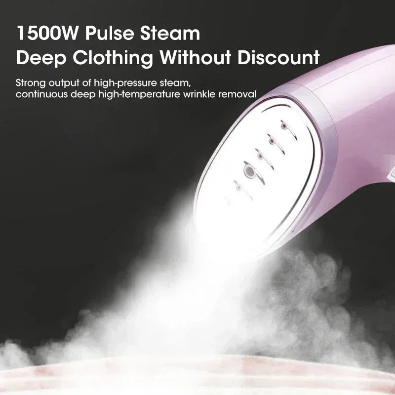 1500W Handheld Garment Steamer – Fast Heat Portable Fabric Steam Iron with 280ml Water Tank