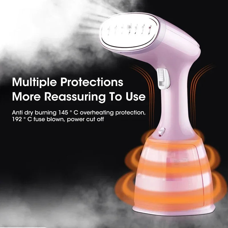 1500W Handheld Garment Steamer – Fast Heat Portable Fabric Steam Iron with 280ml Water Tank